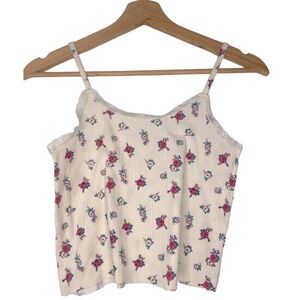 Floral spaghetti strap cropped top